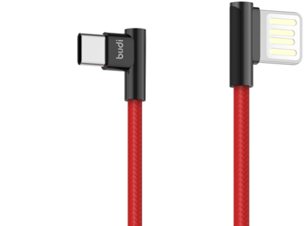 USB To Type C/Iphone/Micro 2.4A 1M Zinc Shell Braided Charging Cable Black-Red