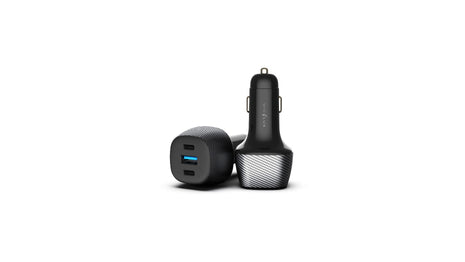 103W Carbon Fiber Design In-Car Charger with USB-A and Dual USB-C