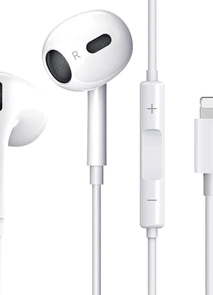 Pop-Up Wired Earphones for iPhone 14/14ProMax/13Pro/13/12/11Pro/SE/XR/X/8/7 (White)