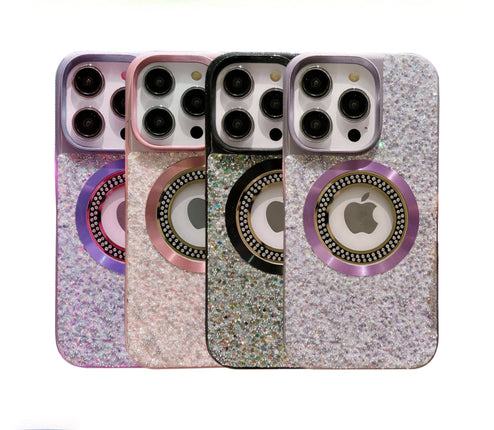 MagSafe Compatible Glitter Phone Case Cover for iPhone 15, 15 Plus, 15 Pro, 15 Pro Max