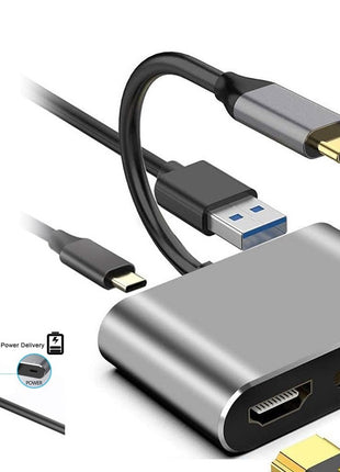 4-in-1 USB-C To 4K HDMI, VGA, USB 3.0, PD Adapter Hub