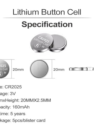 Panasonic CR2025 Lithium Coin Battery - 1 pack, 3 Pack