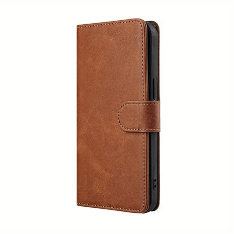 Leather Flip Wallet Case for iPhone 15, 15 Plus, 15 Pro, and 15 Pro Max