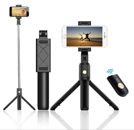 3-in-1 Bluetooth Selfie Stick with Tripod and Ring Light for Smartphones