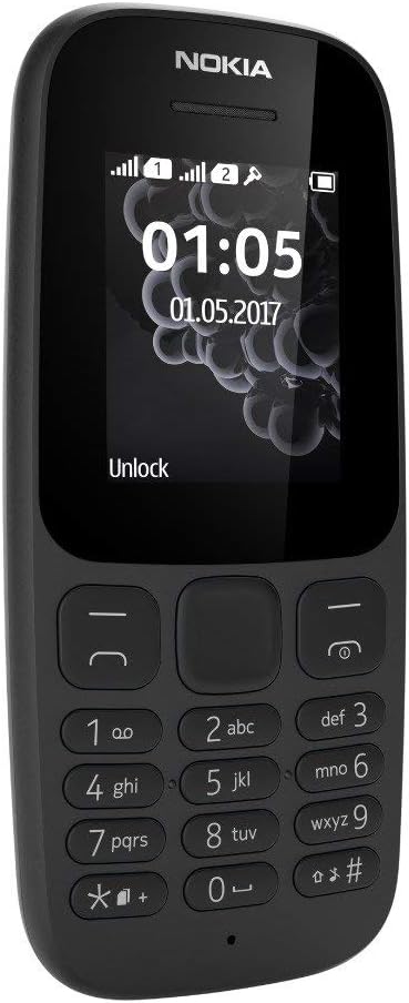 Nokia 105 Single SIM Mobile Phone (2017 Edition) - Durable & Reliable Basic Phone