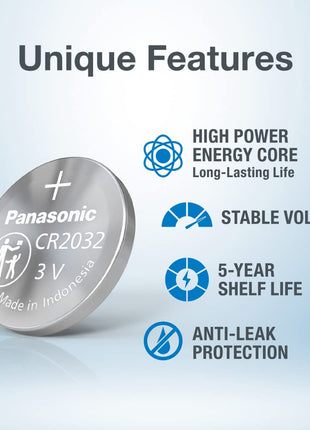 Panasonic CR2032 Lithium Coin Battery (2 Pack)