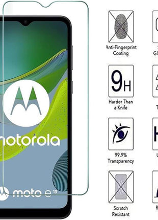 Moto E13 Tempered Glass with 9H Hardness Anti Fingerprint