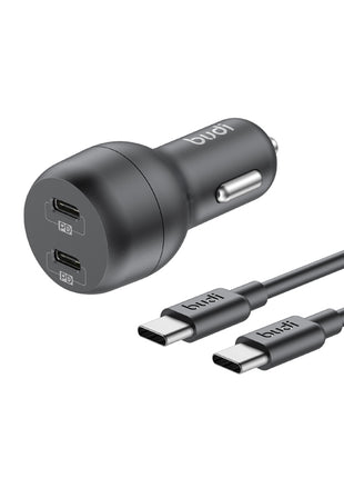 Dual Type C port PD40W Car charger With Type c to lightning/Type c to type c PD cable