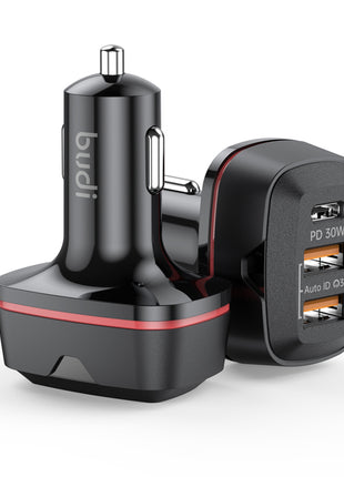 Dual QC 3.0 and USB-C PD Car Charger