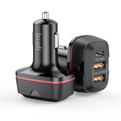 Dual QC 3.0 and USB-C PD Car Charger