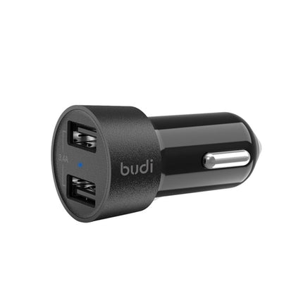 dual Ports Car Charger Black With Led Indicator And 1.2M