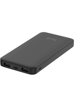 10000mAh 20W Power Bank: Fast Charging with Micro USB, Lightning & Type-C Ports (Black)