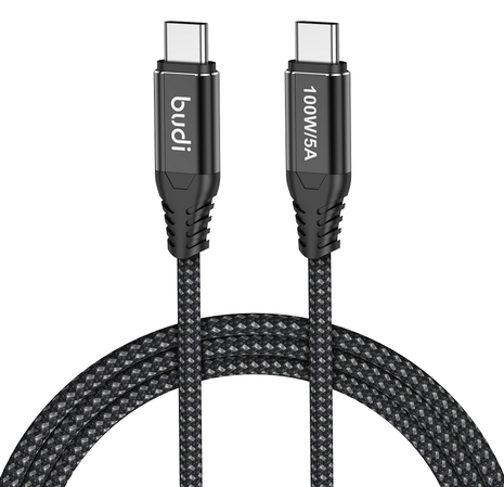 USB C TO C 1.5M/3M PD 100W 5A Aluminium Braided Black Fast Charging Cable