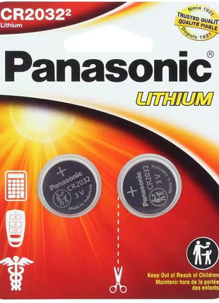 Panasonic CR2032 Lithium Coin Battery (2 Pack)