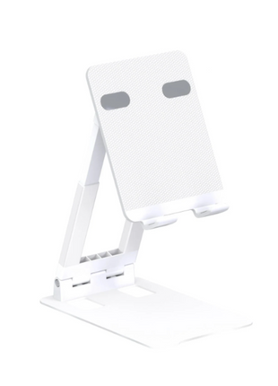 Metal Foldable White Tablet Holder With Height Adjustments