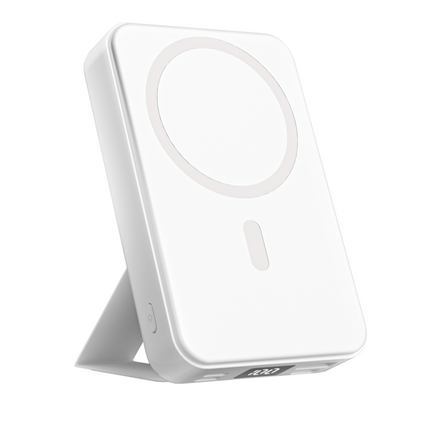 10000mAh Power Bank: 15W Wireless Charging, Stand & Smart Chip (White)