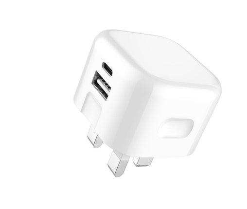 Dual Port QC 3.0 + PD 20W Fast Wall Charger White