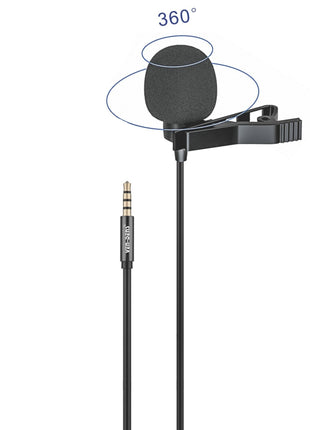 Clip-on Lavalier Microphone with Secondary Mic & Monitoring Input for Smartphones & Tablets