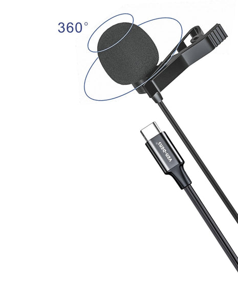 Clip-on Lavalier Microphone with Secondary Mic & Monitoring Input for Smartphones & Tablets