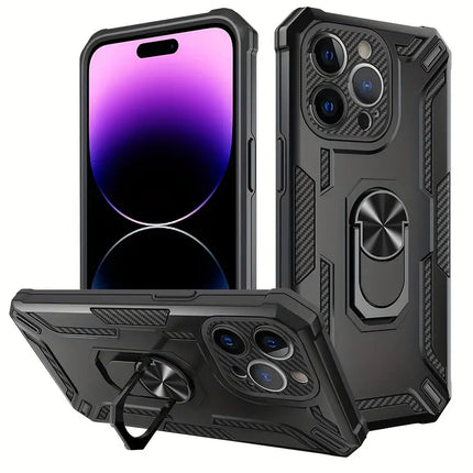 Ultimate Shockproof Ring Armor Case for iPhone 15, 15 Plus, 15 Pro, 15 Pro Max