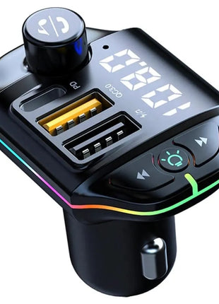 A10 Wireless FM Transmitter With USB-C Fast Car Charger Black