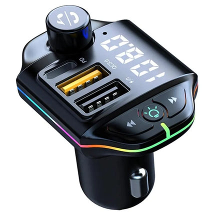 A10 Wireless FM Transmitter With USB-C Fast Car Charger Black