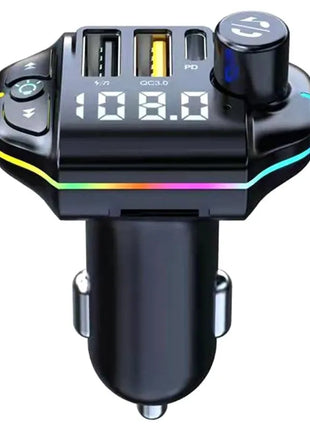 A10 Wireless FM Transmitter With USB-C Fast Car Charger Black