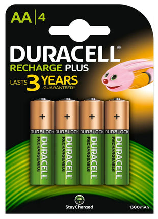 Duracell AA 1300mAh NiMH Rechargeable Batteries (4 Pack)