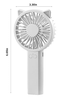 Mini Cat Fan: Portable, Rechargeable, 2 Speeds & Night Light