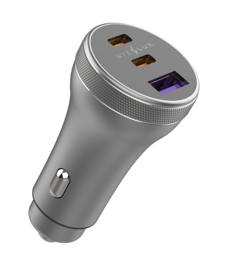 80W Dual USB-C and USB-A Fast Car Charger