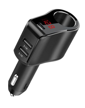 200W In-Car Charger with Multi USB Ports and Socket Expansion