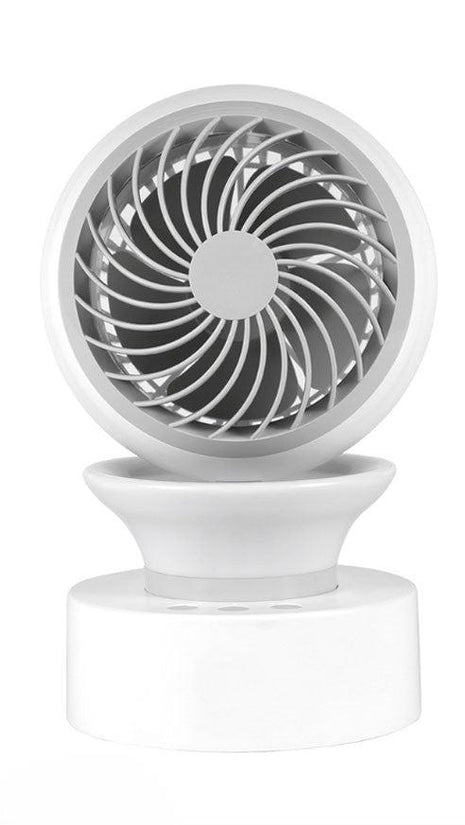 Rechargeable Desk Fan: 3 Speeds, Tilt, LED Light, Quiet!