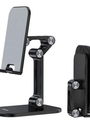 Versatile Double Folding Desktop Stand for Mobiles (4.7"-13") - Black