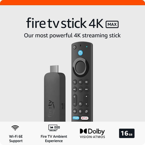 Amazon Fire TV Stick 4K Max streaming device | supports Wi-Fi 6E, Ambient Experience