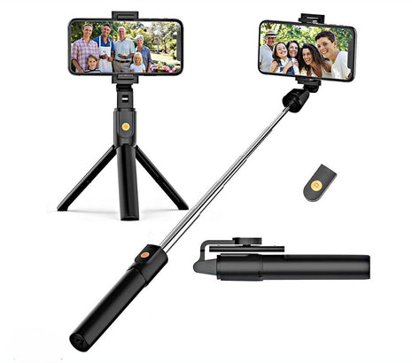 3-in-1 Bluetooth Selfie Stick with Tripod and Ring Light for Smartphones