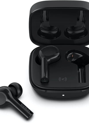 Wireless Earbuds with Wireless Charging Case for iPhones and Androids (Black)