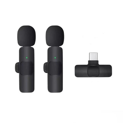 Wireless Microphone Lavalier for Iphone/Ipad/ios/android, plug-play bluetooth mic with lightning and Type c variants for recording, live streaming, Youtube, Tiktok (Type C - 2 Mic)