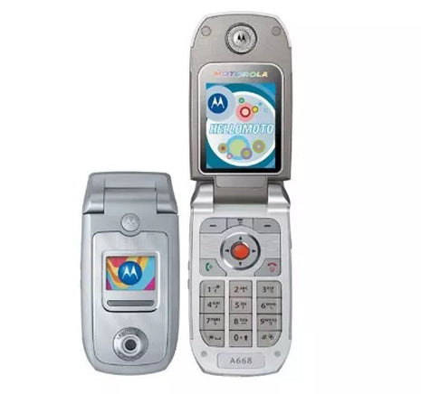 Motorola Moto A668 2G Foldable Basic Button Phone - Silver