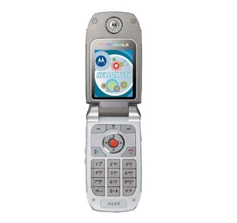 Motorola Moto A668 2G Foldable Basic Button Phone - Silver