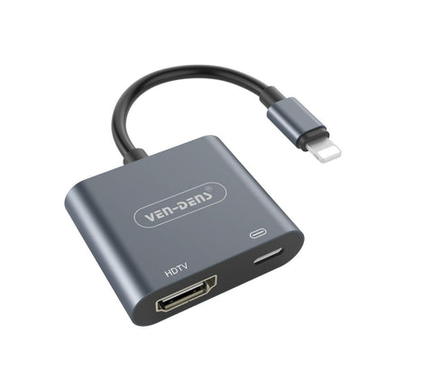 Lightning to HDTV Adapter With PD Port - Black