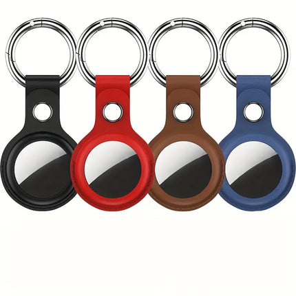 Protective Leather Case Cover For AirTag With Key Ring